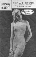 vintage ladies undewear knitting pattern from 1940s