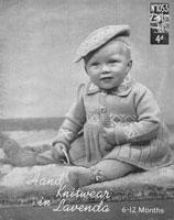 vintage baby fair isle pram suit set bereet coat knitting pattern 1940s lavenda