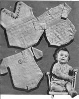 vintage baby romper knitting pattern from 1930s