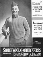 vintage soldiers or airmans slip over knitting pattern 1940s