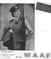 vintage waaf slipover 1940s waRT TIME KNITTING PATTERN
