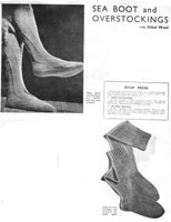 vintage sea boot sock knitting pattern 1940s