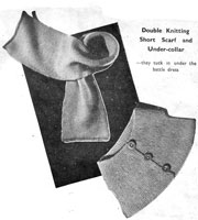 battledress under collar and scarf knitting pattern 1940s