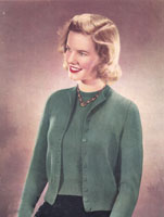vintage ladies classic twin set knitting pattern from 1940s