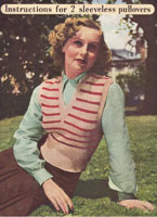 vintage knitting patter from 1940s for lip over or tank top
