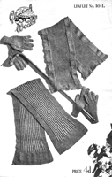 ladies scarf and gloves knitting pattern 1930s