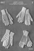 vintage glove knitting pattern for ladies 1940s