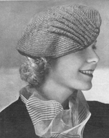 vintage ladies crochet beret pattern 1930s