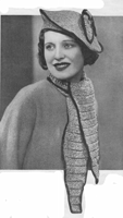 vitnage ladies hat ans scarf knitting pattern 1930s