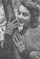 vintage ladies farir isle gloves knitting patten 1940