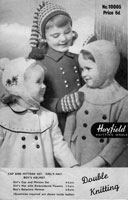 vintage childrens hats knitting pattern from 1950s