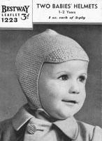 vintage baby hats knitting pattern 1940s