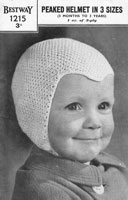 vintage baby boys helmet knitting pattern 1930s.