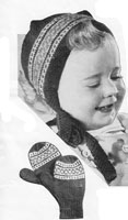 vintage baby fair isle hat and glove s knitting pattern 1940s