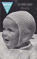 vintage baby helmet knitting pattern 1940s