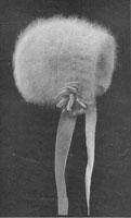 angora baby bonnet 1950s knitting pattern