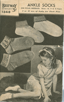 vintage sock knitting pattern for girls
