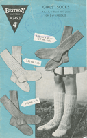 vintage girls sock pattern