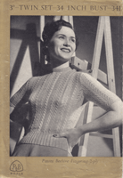 vintage ladies jumper knitting pattern from 1940s