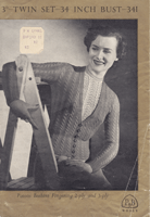 vintage ladies knitting pattern for twinset from 1940s