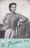 vintage ladies ribbed twinset knitting pattern 1940s
