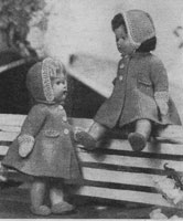 vintage Rosebud Twins knitting pattern 1959