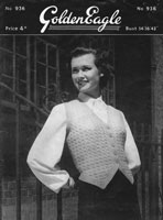vintage ladieswaistcaot knitting pattern 1940s