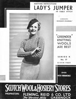 vintage ladies cable jumper knitting pattern 1930s