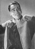 vintage knitting pattern for men's scarf and gloves 1940s