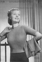 vintage ladies knitting pattern for ladies jumper 1940s