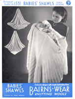 vintage baby shawl knitting pattern 1930s