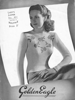 vintage ladies fair isle jumper knitting pattern from 1930s