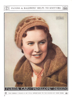 vintage ladies angora knitting pattern for hat from 1930s