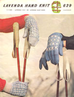 lavend a629 vintage ladies fair isle gloves and mittens knitting pattern from 1950s