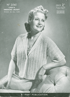vintage knitting pattern ladies bedjacket