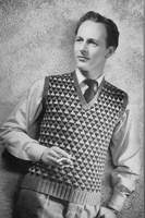 vinage mens fair isle sleeveless sweater 1940s