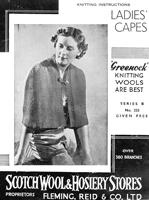 vintage ladies cape kniting pattern 1930s