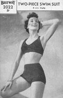 vintage knitting lpattern for bikini 1940s swim suit knitting patterns