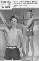 vintage knitting pattern for boys swim trunks 1940