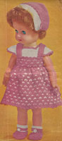 toddler doll little girl doll knitting pattern for dress 1960s