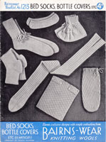 bedsocks and hotwater bottle cover from 1930s