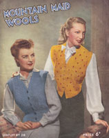 vintage 1940s waist coat knitting pattern for ladies