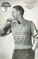 vintage mens fair isle knitting pattern