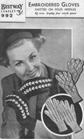 vintage embroiderd knitted gloves knitting patterns 1940s