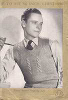 vintage mens slip over tank top knitting pattern 1940s