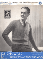 vintage 1930s men's jumper knitting pattern