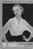 vintage ladies crochet blouse 1940s