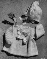 vintage baby knitting pattern for matinee set from 1940s