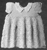 vintage knitting pattern for baby dress in crochet from 1945