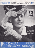 vintage ladies lacey glove knitting pattern 1940s